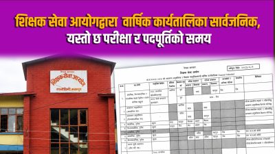 शिक्षक सेवा आयोगले सार्वजनिक गर्‍यो वार्षिक कार्यतालिका, यस्तो छ परीक्षा&hellip;